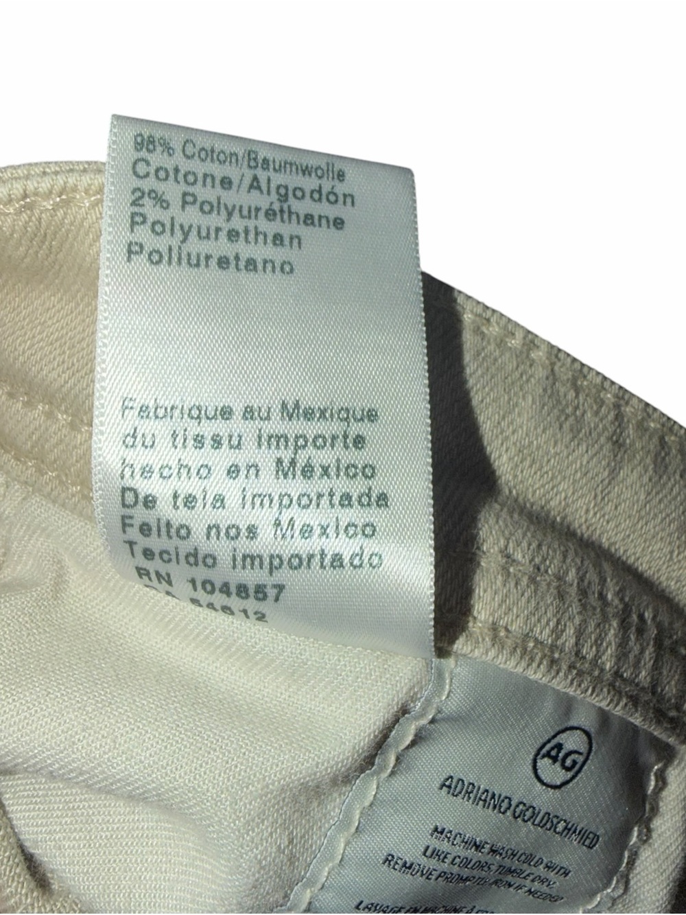 AG Adriano Goldschmied Tellis Jeans Mens 33x30 Beige Modern Slim Tapered Stretch - Picture 6 of 8